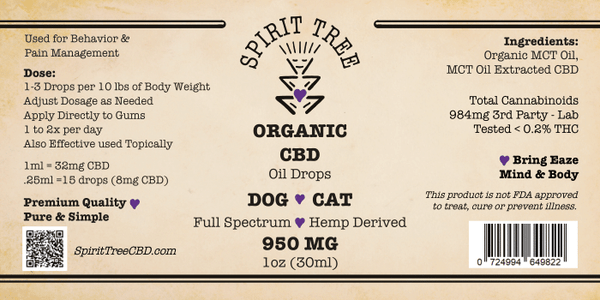 Dog&Cat Oil 950MG CBD